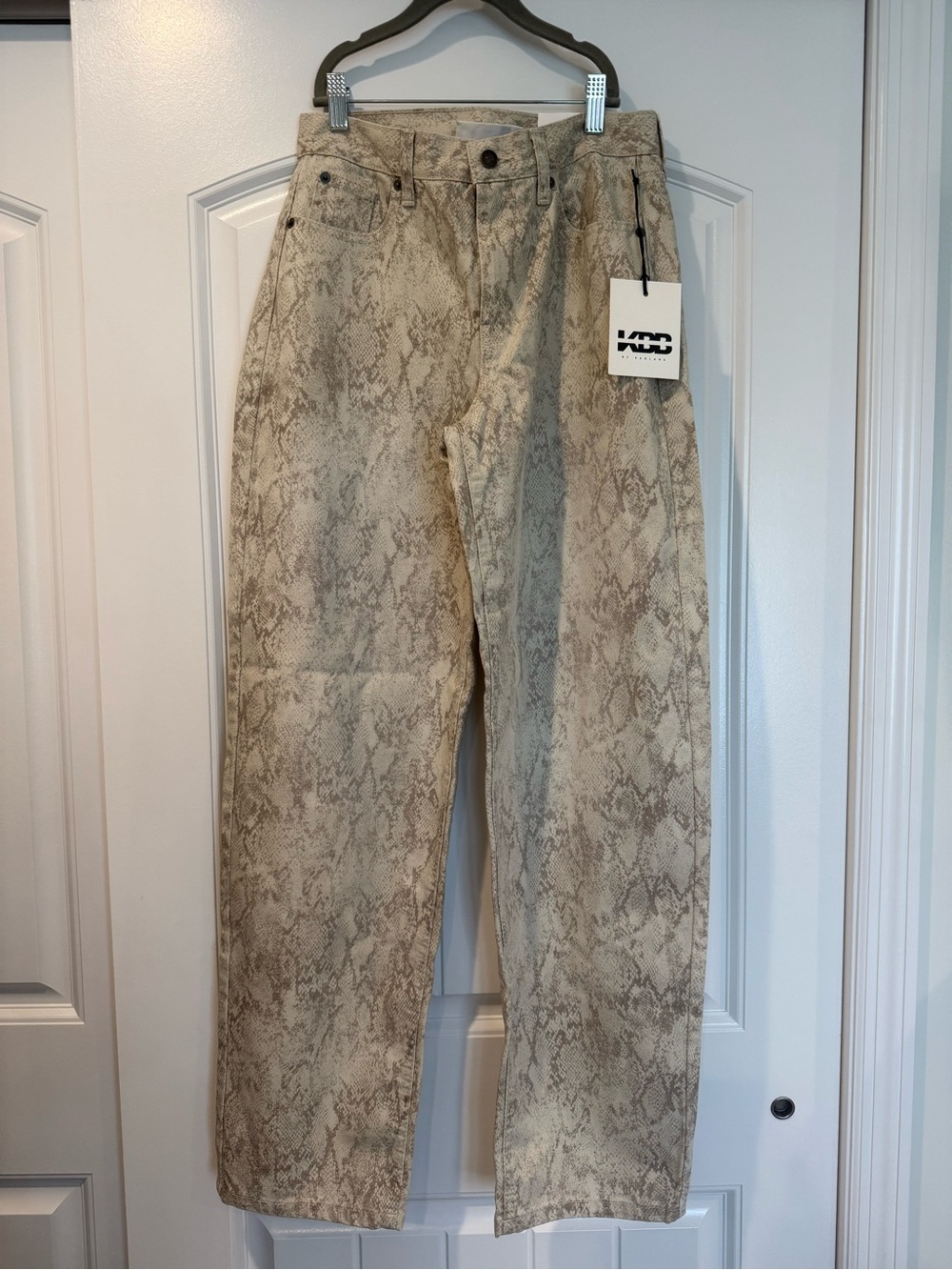 KBB by Kahlana Snake Print Barrel Leg Jeans
